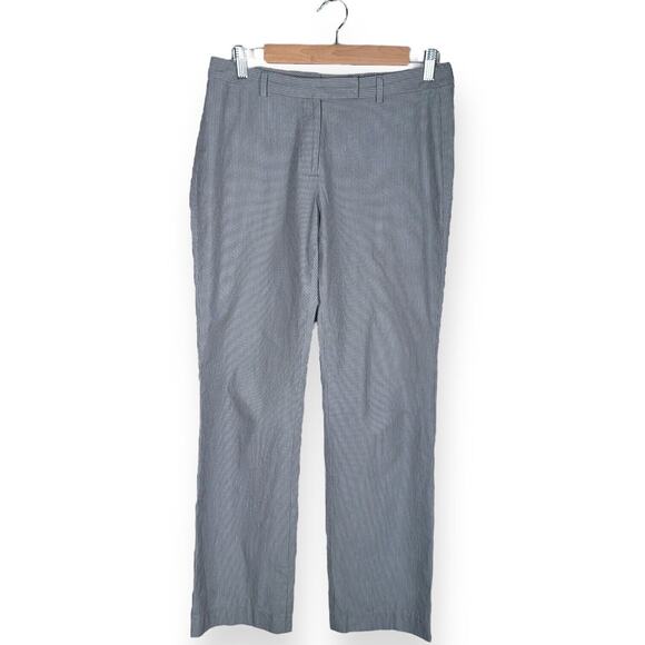 BROOKS BROTHERS Lucia Fit Dress Pants Pinstripe Straight Leg Mid Rise Gray 4 - Picture 1 of 8